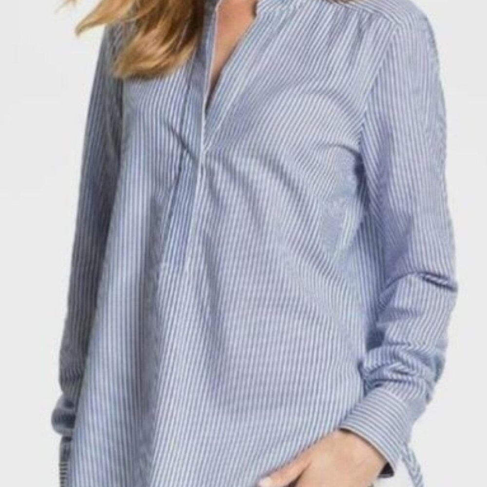 Vince striped 1/2 placket shirt